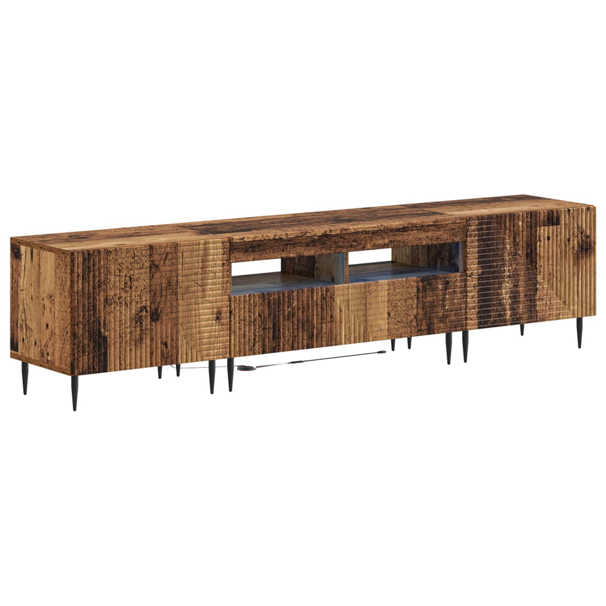 3-delige LED TV-kast Oud hout Bewerkt hout is nu te koop bij PeponiXL, paradijselijk wonen!