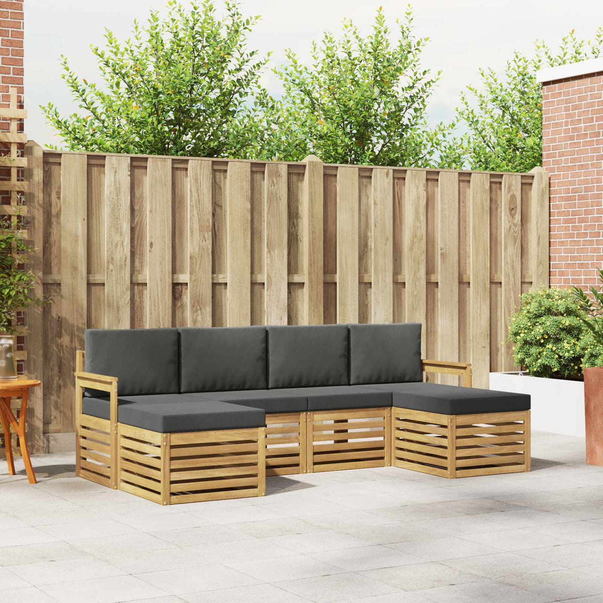 Sofa-Sets 6 pcs Wit en antracietkleurig 249 x 122,5 x 73 cm is nu te koop bij PeponiXL, paradijselijk wonen!