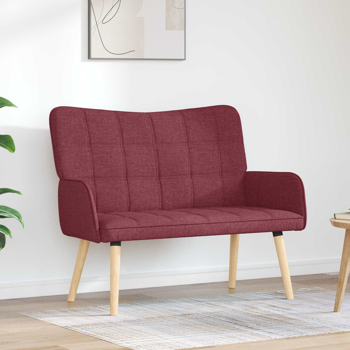 Twee Persoons Sofa Wijnrood 115 x 61 x 87 cm Stof is nu te koop bij PeponiXL, paradijselijk wonen!