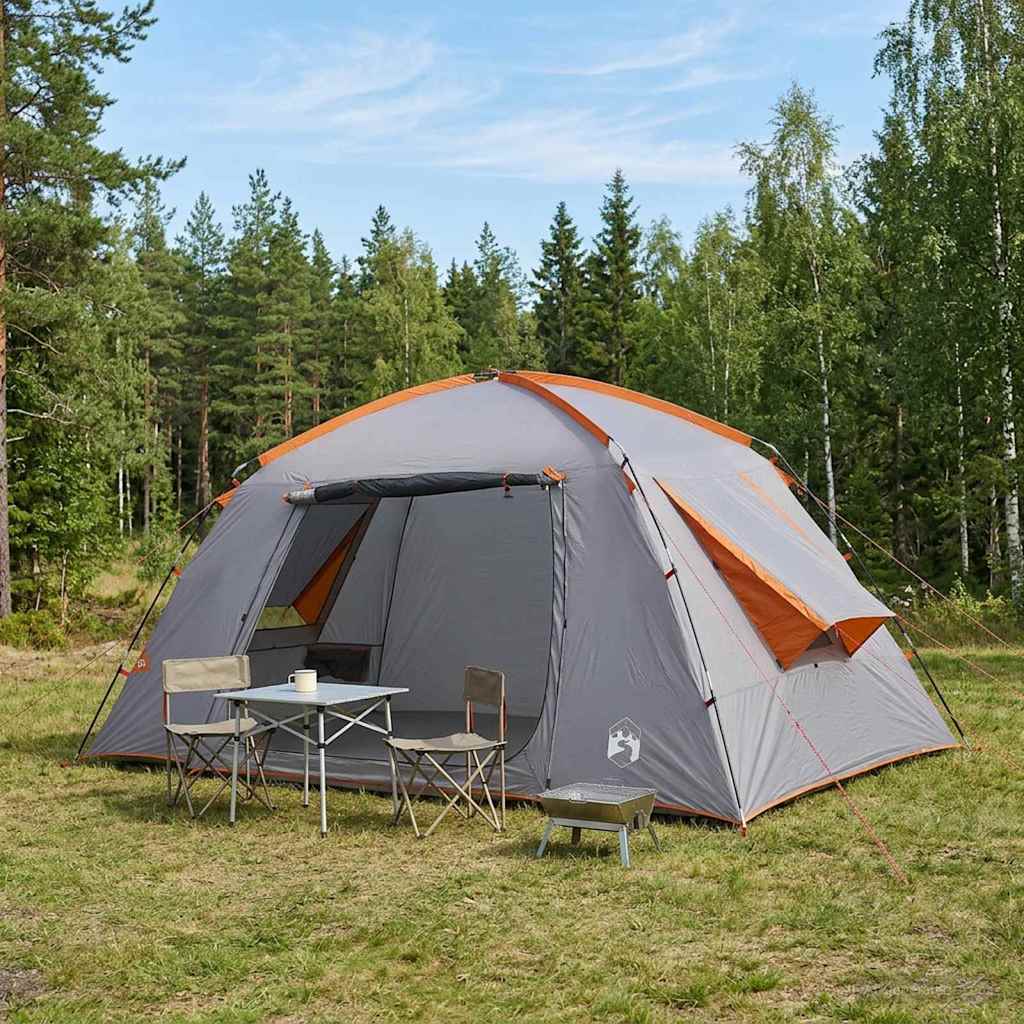 Huisje Tent Grijs en Oranje 400 x 210 x 180 cm Polyester is nu te koop bij PeponiXL, paradijselijk wonen!