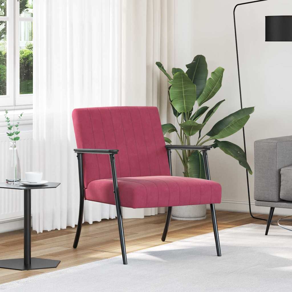 Fauteuil Wijnrood 59 x 75 x 78 cm Fluweel is nu te koop bij PeponiXL, paradijselijk wonen!