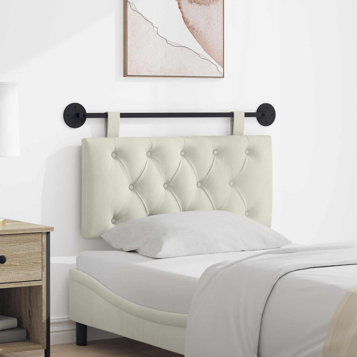 Hangend hoofdbord Crème Fluweel is nu te koop bij PeponiXL, paradijselijk wonen!