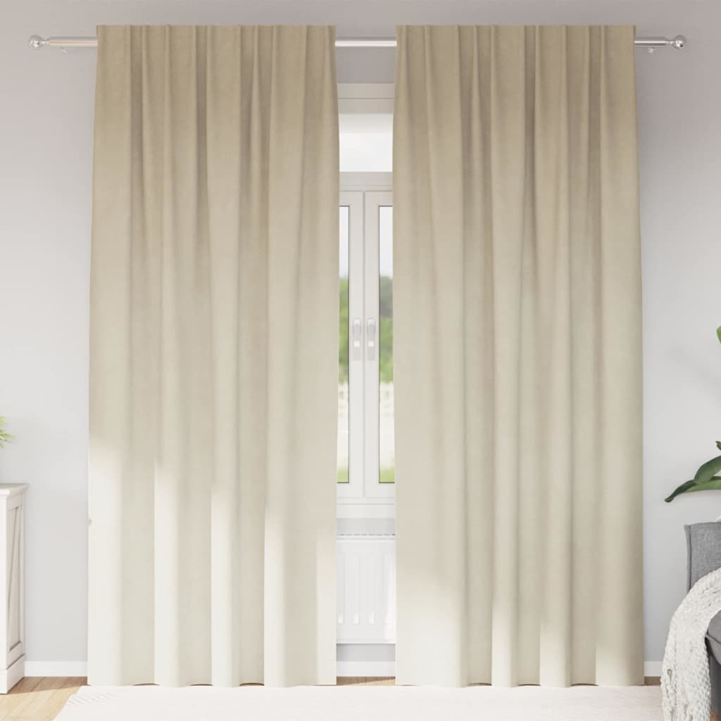Verduisterende gordijnen 2 pcs Crème 140 x 245 cm Fluweel is nu te koop bij PeponiXL, paradijselijk wonen!