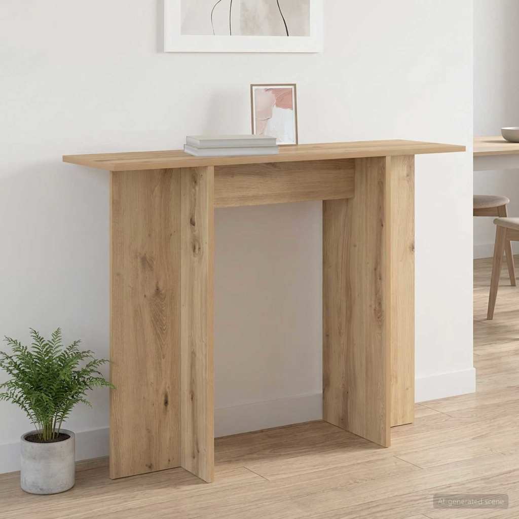 Wandtafel Artisanaal eiken 100 x 30 x 75 cm Geconstrueerd hout is nu te koop bij PeponiXL, paradijselijk wonen!