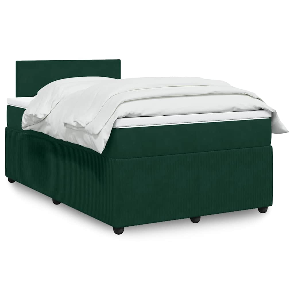 Boxspring met matras fluweel donkergroen 120x200 cm is nu te koop bij PeponiXL, paradijselijk wonen!