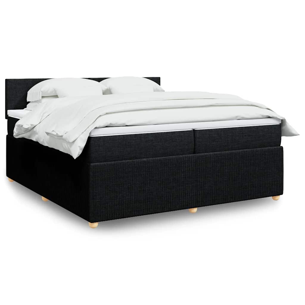 Boxspring met matras stof zwart 200x200 cm is nu te koop bij PeponiXL, paradijselijk wonen!