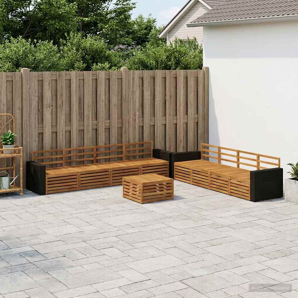 Buiten bankenset 9 pcs Naturel Massief acaciahout is nu te koop bij PeponiXL, paradijselijk wonen!