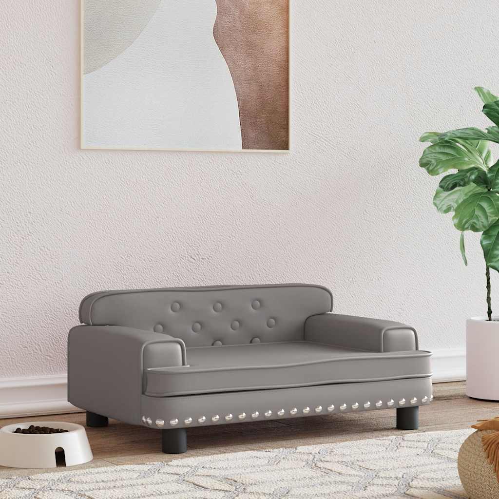 Hondenmand 70x45x30 cm kunstleer grijs is nu te koop bij PeponiXL, paradijselijk wonen!