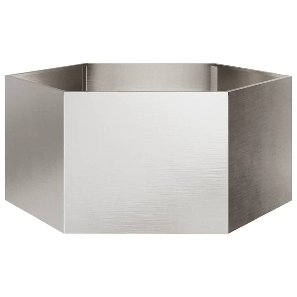 Plantenbak zeshoek 104x90x45 cm roestvrijstaal is nu te koop bij PeponiXL, paradijselijk wonen!