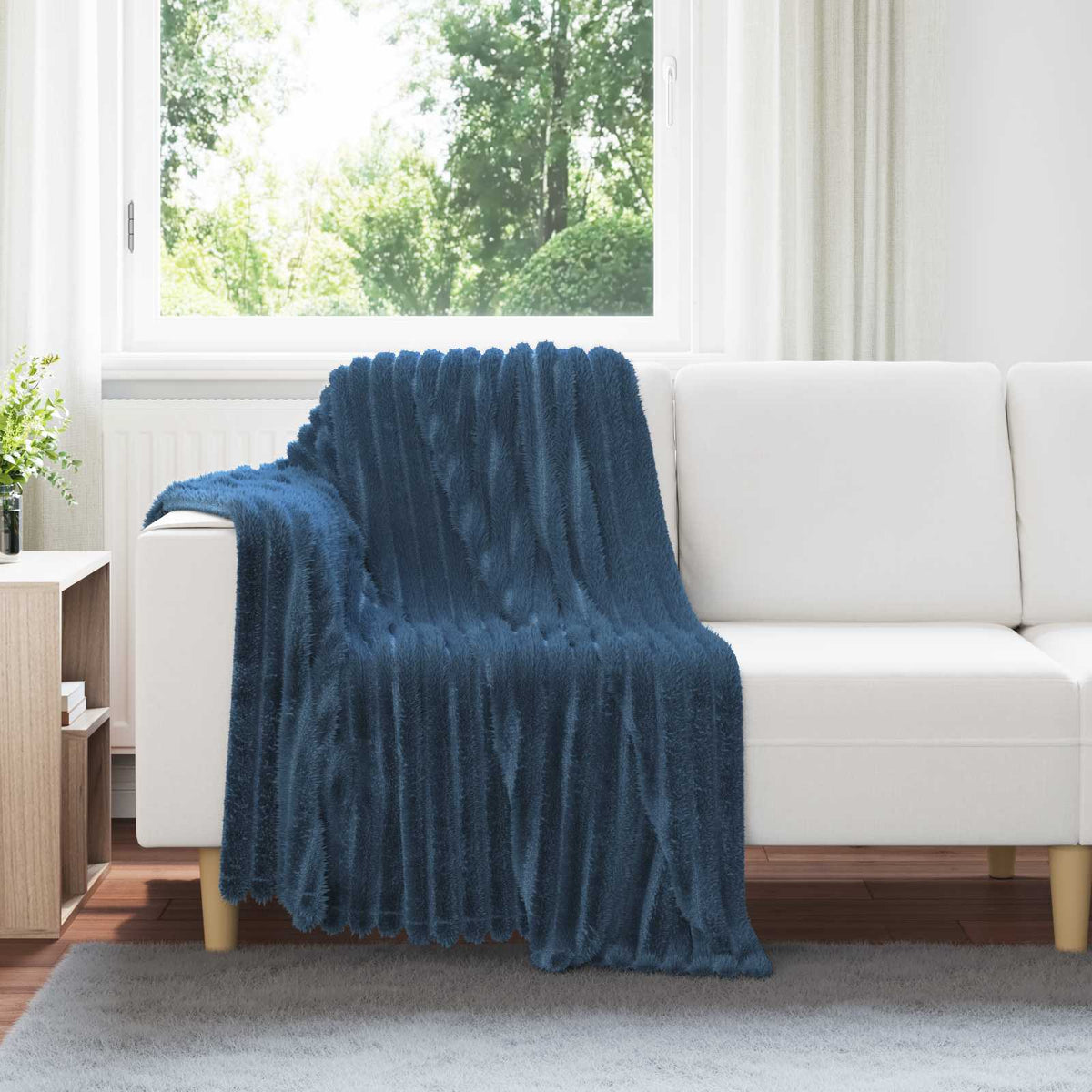 Gooi Deken Marineblauw 150 x 130 cm Fleece is nu te koop bij PeponiXL, paradijselijk wonen!