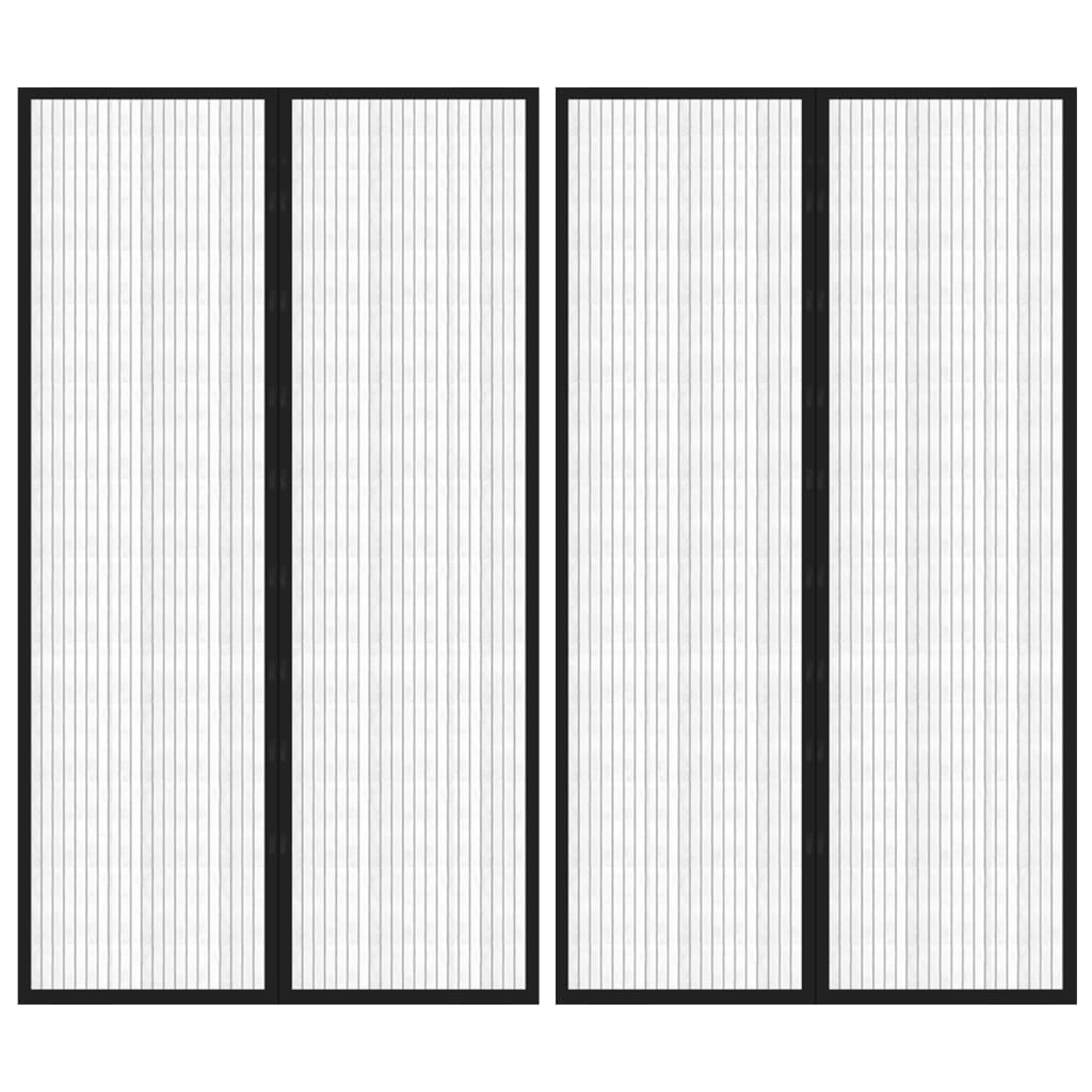 Insectendeurgordijnen 2 st magnetisch 200x80 cm zwart is nu te koop bij PeponiXL, paradijselijk wonen!