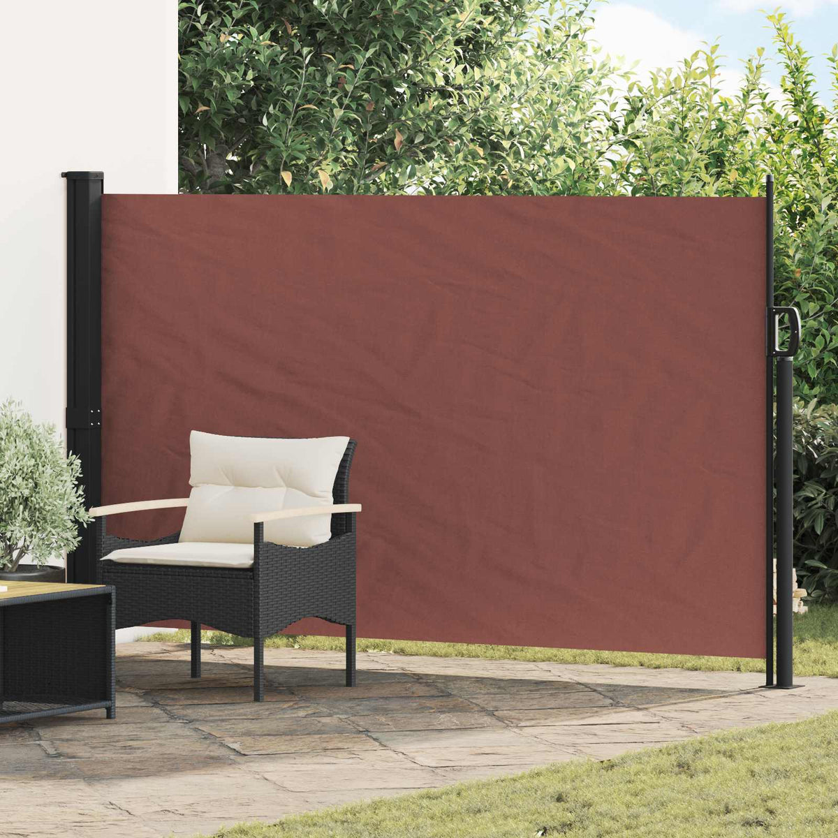 Uittrekbaar Zijscherm Bruin 300 x 170 cm Polyester is nu te koop bij PeponiXL, paradijselijk wonen!