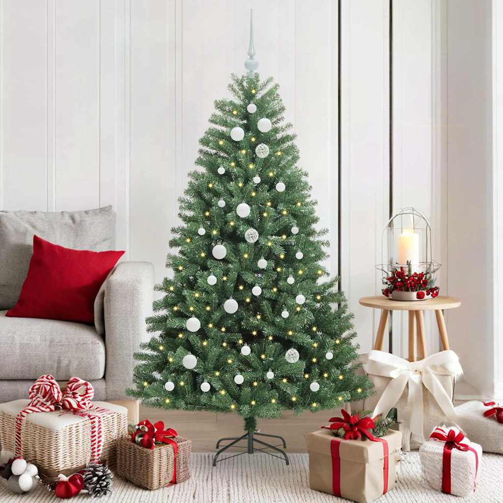 Kunstmatige Inklapbare Kerstboom Groen 150 cm PVC en Metaal is nu te koop bij PeponiXL, paradijselijk wonen!