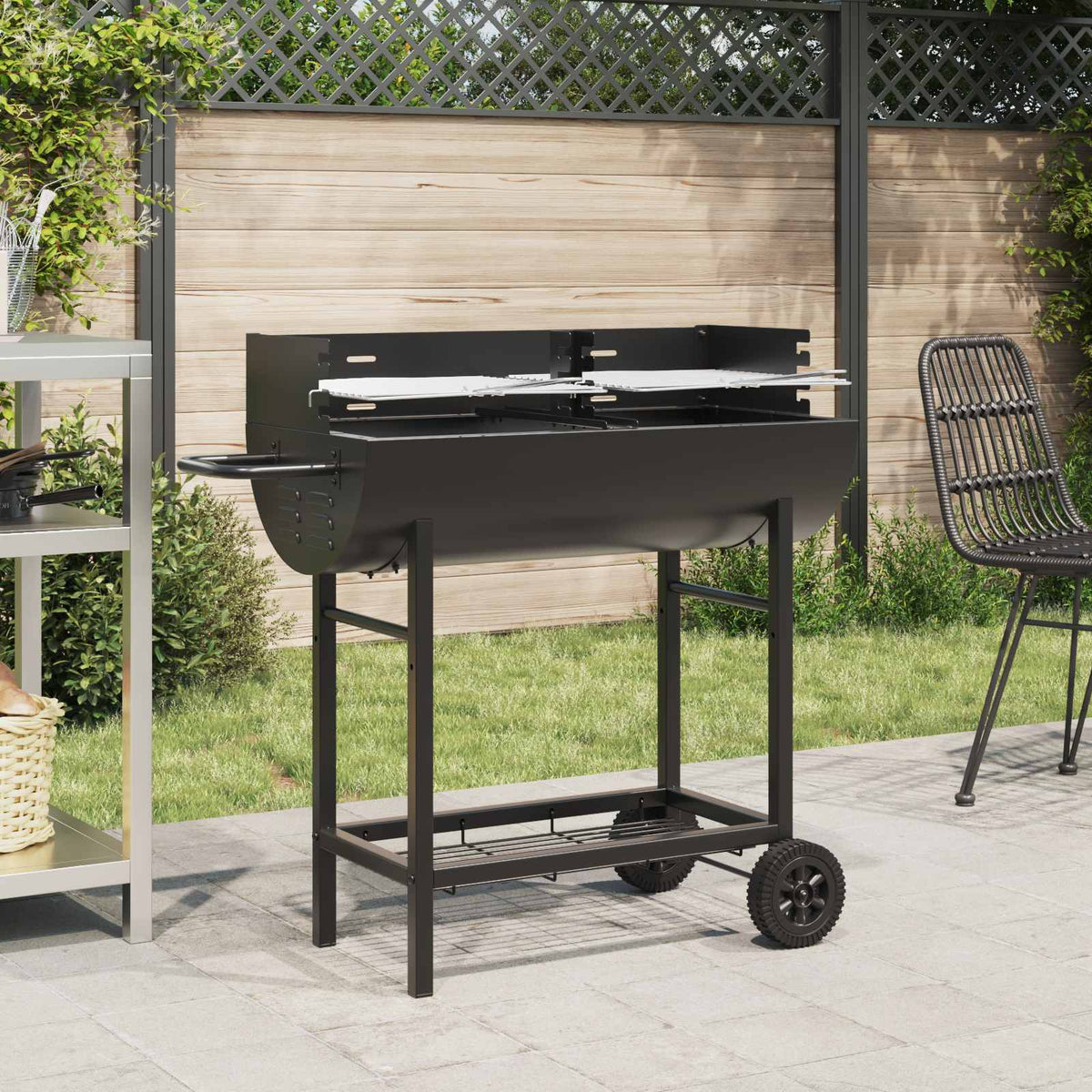 Houtskoolgrill 96,5 x 42,5 x 88,5 cm Zwart is nu te koop bij PeponiXL, paradijselijk wonen!
