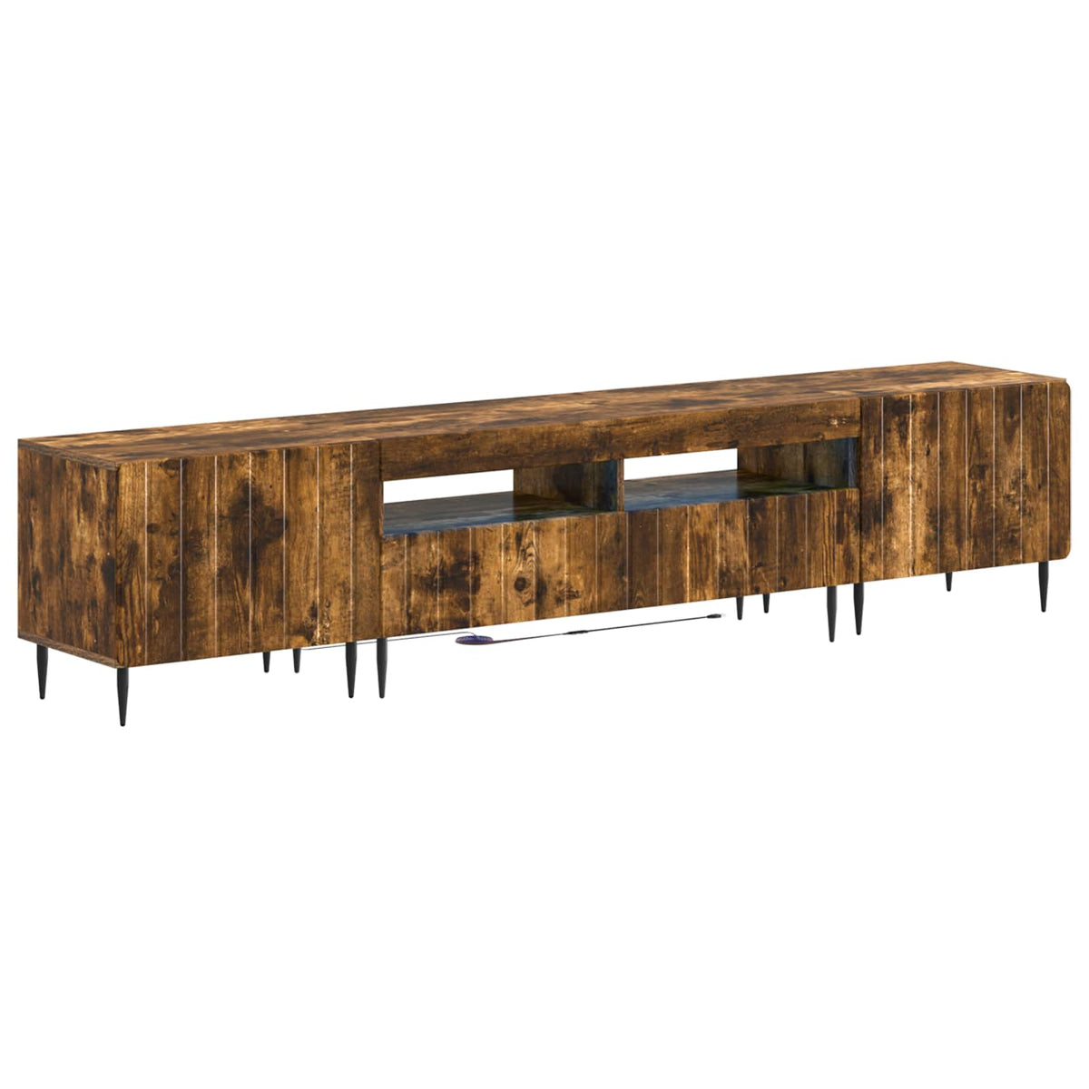 5-delige LED TV-kast Gerookt eiken Bewerkt hout is nu te koop bij PeponiXL, paradijselijk wonen!