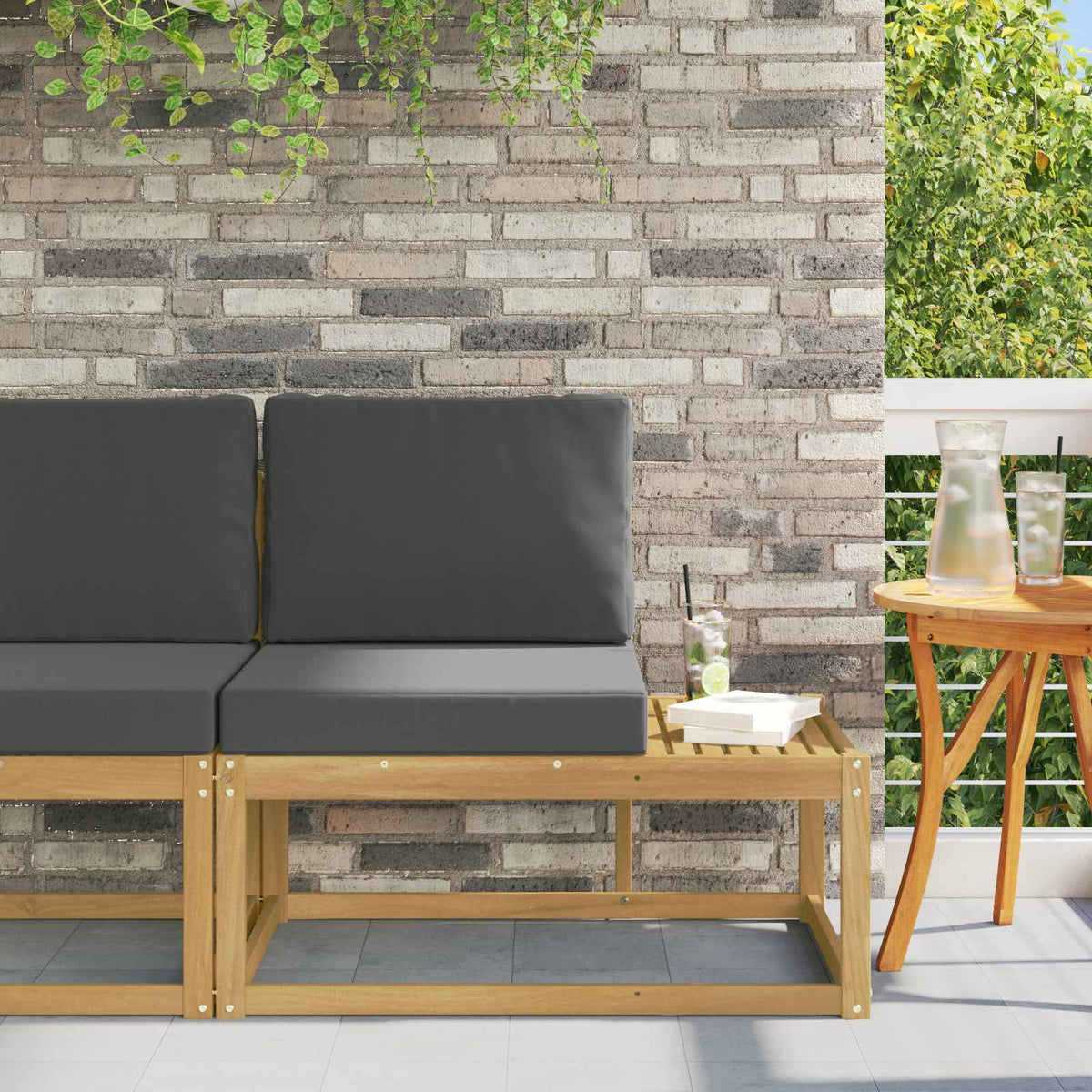 Buiten Eind Sofa Wit 91 x 63 x 73 cm Massief Acaciahout is nu te koop bij PeponiXL, paradijselijk wonen!