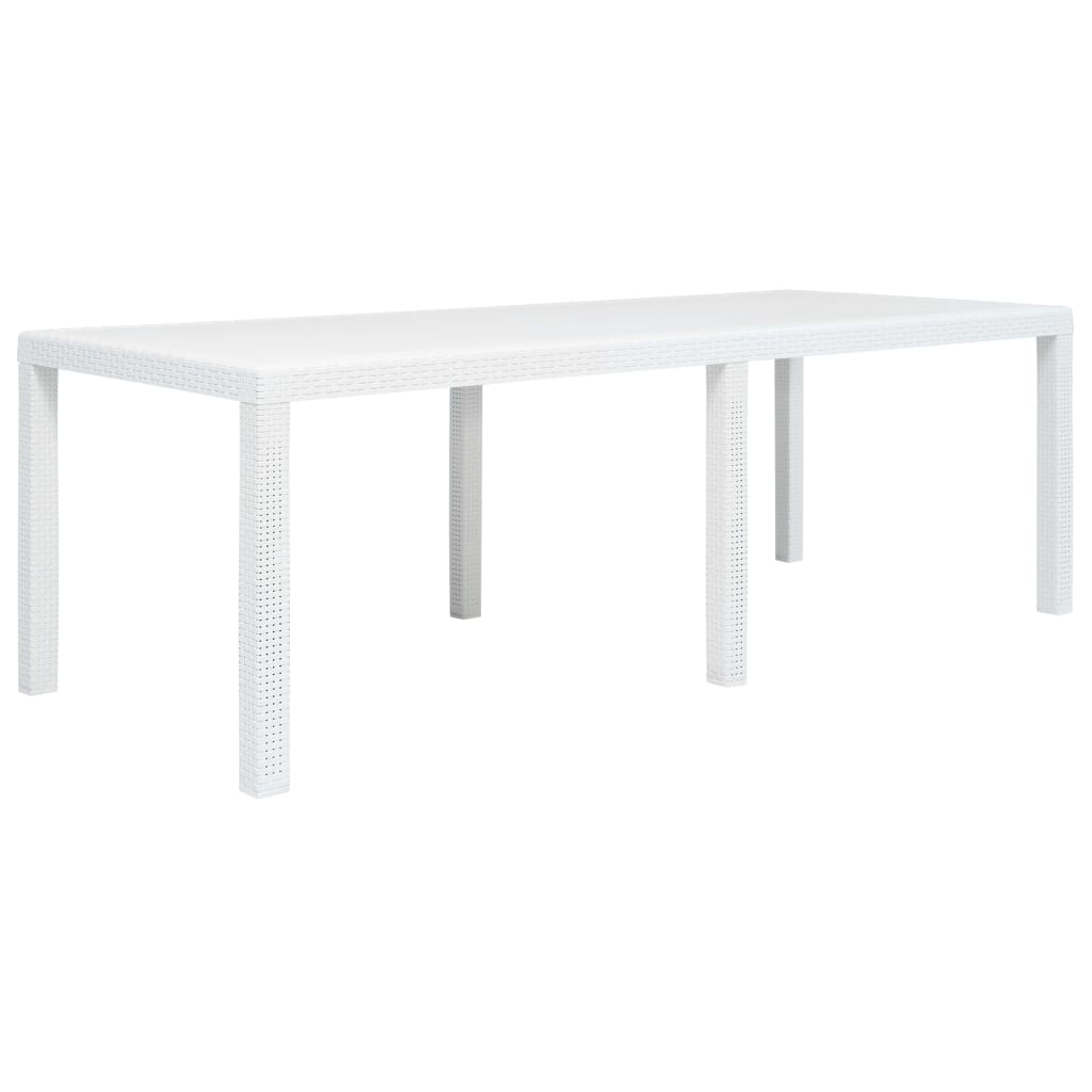 Tuintafel 220x90x72 cm rattan-look kunststof wit is nu te koop bij PeponiXL, paradijselijk wonen!