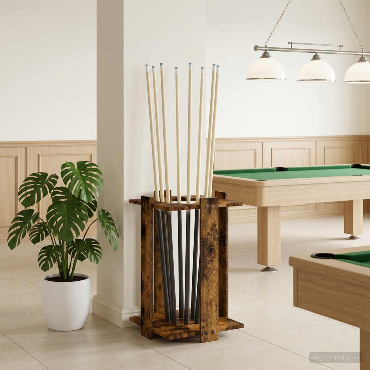 Biljartkeu standaard Bewerkt hout 42 x 43 x 60 cm Gerookt eiken is nu te koop bij PeponiXL, paradijselijk wonen!