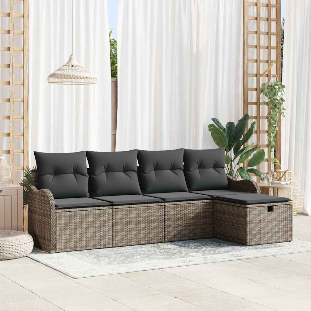 Tuin Sofa Set 5 st Poly riet is nu te koop bij PeponiXL, paradijselijk wonen!