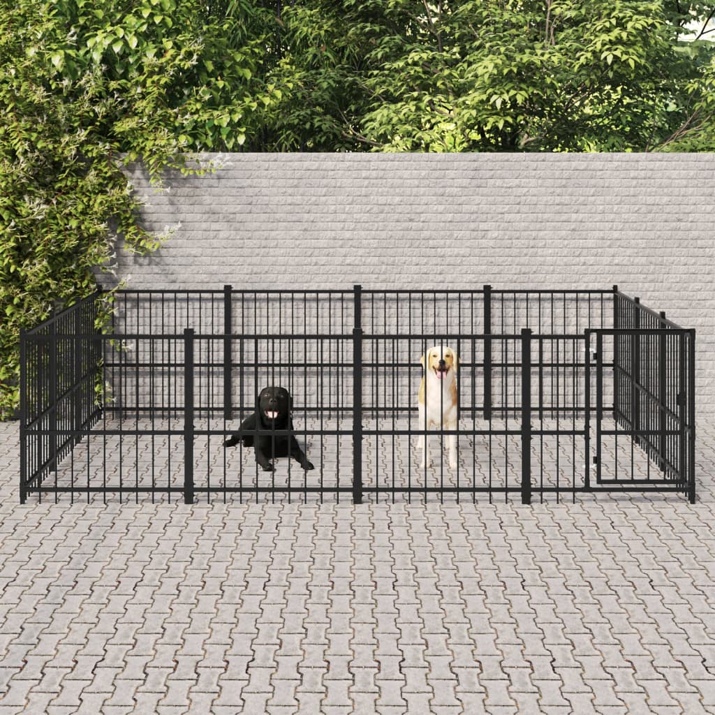 Hondenkennel voor buiten 11,58 m² staal is nu te koop bij PeponiXL, paradijselijk wonen!