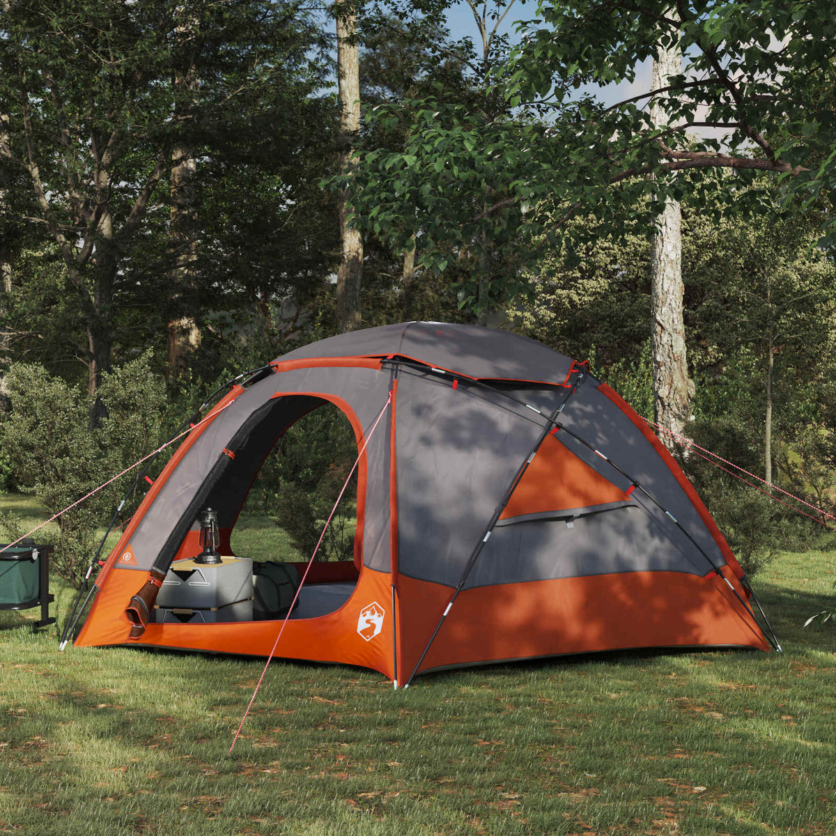 Koepeltent met Verwijderbare Regenkap Grijs en Oranje is nu te koop bij PeponiXL, paradijselijk wonen!