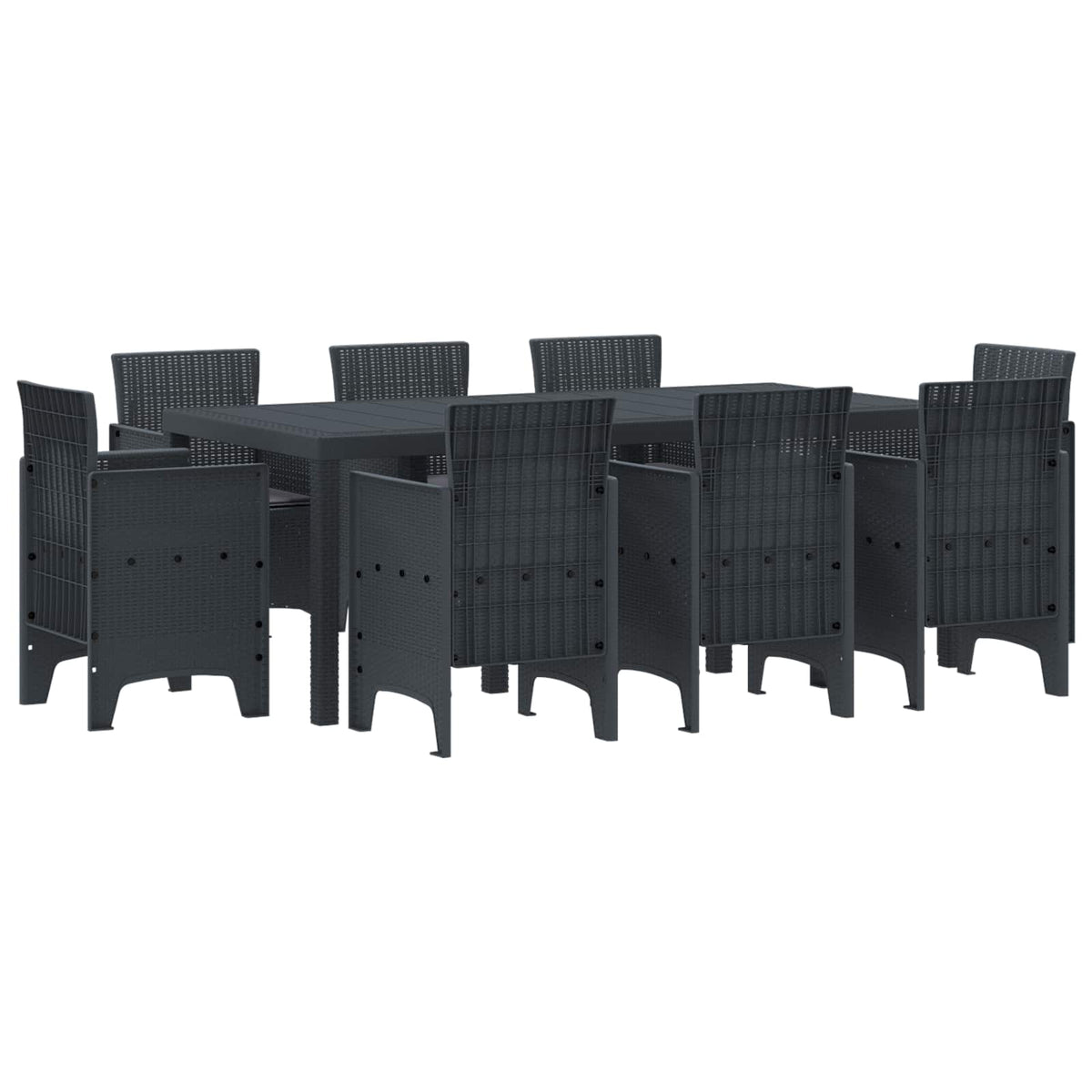 Tuin eettafelset 9 pcs Antraciet Polypropyleen is nu te koop bij PeponiXL, paradijselijk wonen!