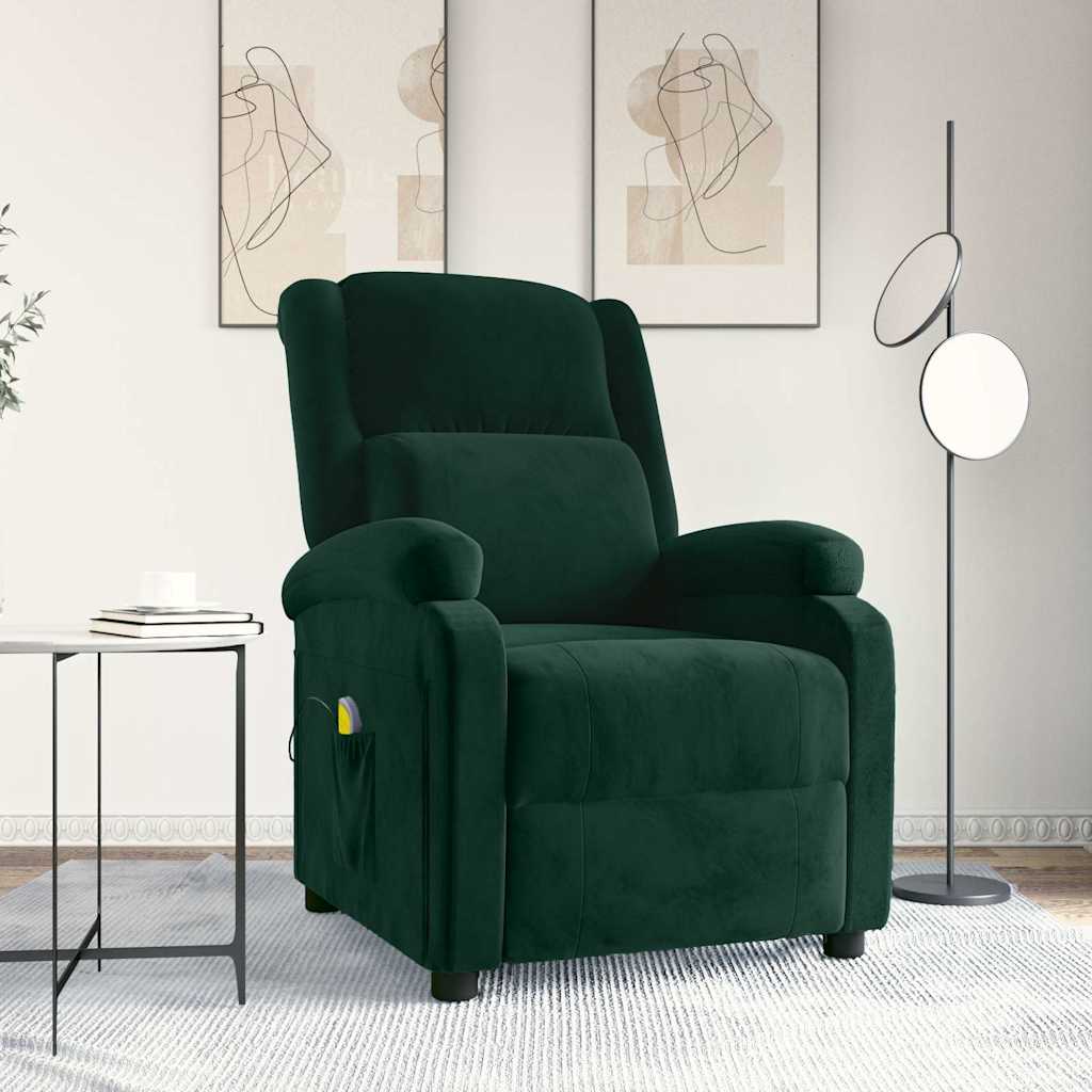 Massagestoel fluweel donkergroen is nu te koop bij PeponiXL, paradijselijk wonen!