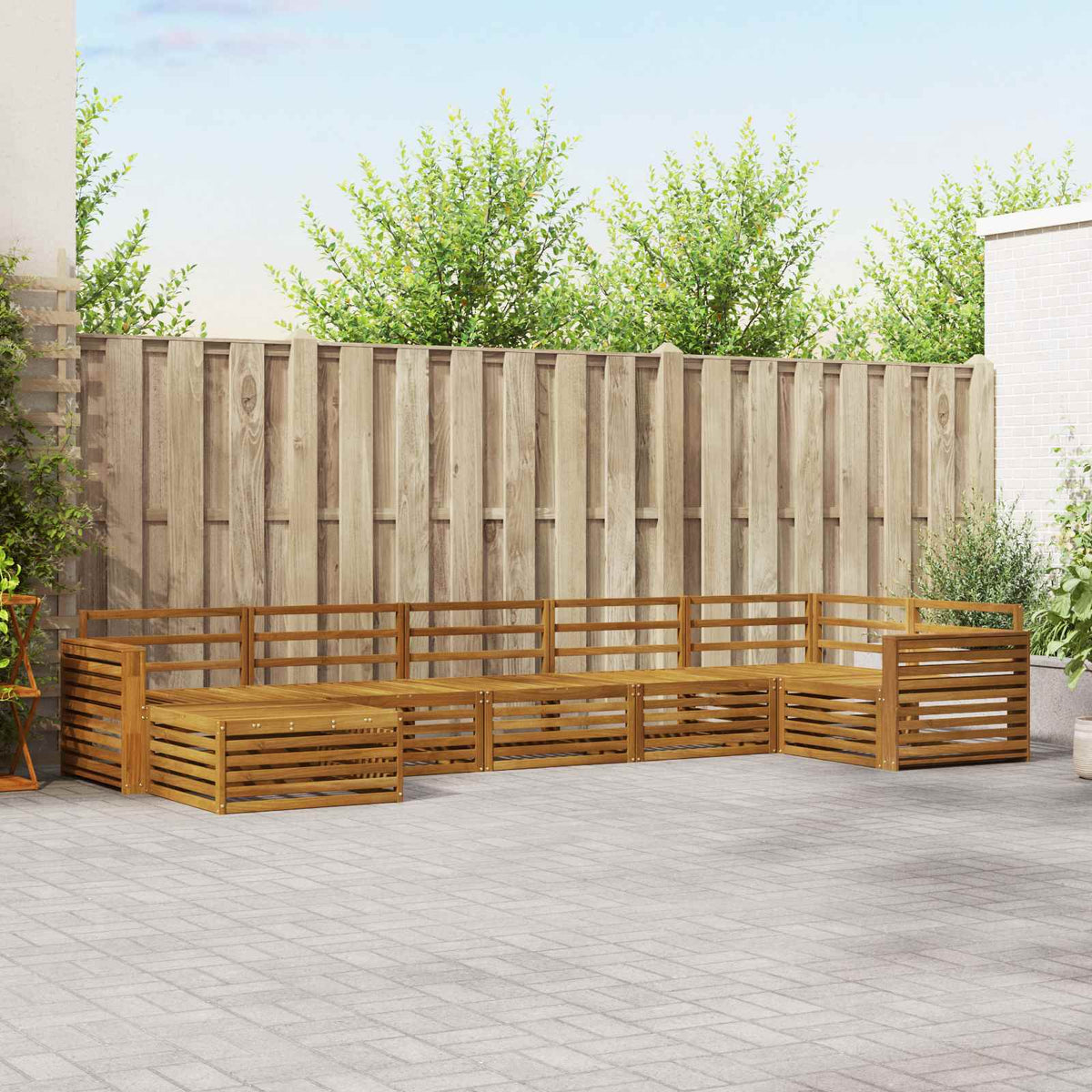 Buiten bankenset 7 pcs Naturel is nu te koop bij PeponiXL, paradijselijk wonen!
