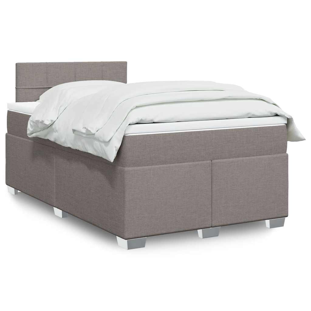 Boxspring met matras stof taupe 120x190 cm is nu te koop bij PeponiXL, paradijselijk wonen!