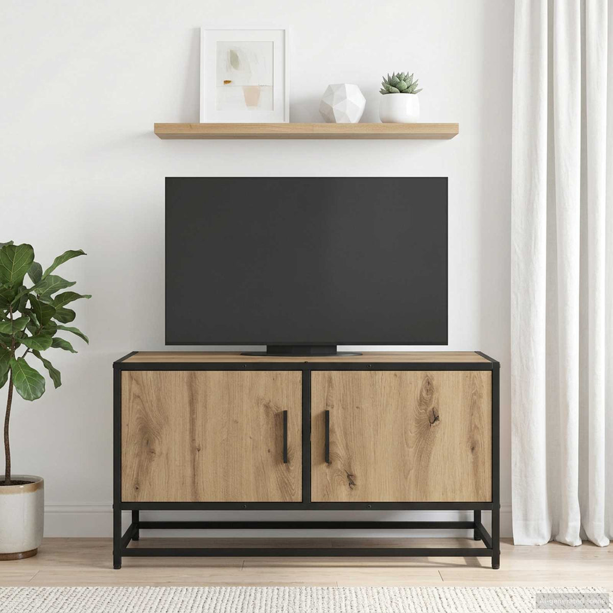 TV-kast 80 x 34,5 x 40 cm Artisanaal eiken Bewerkt hout is nu te koop bij PeponiXL, paradijselijk wonen!