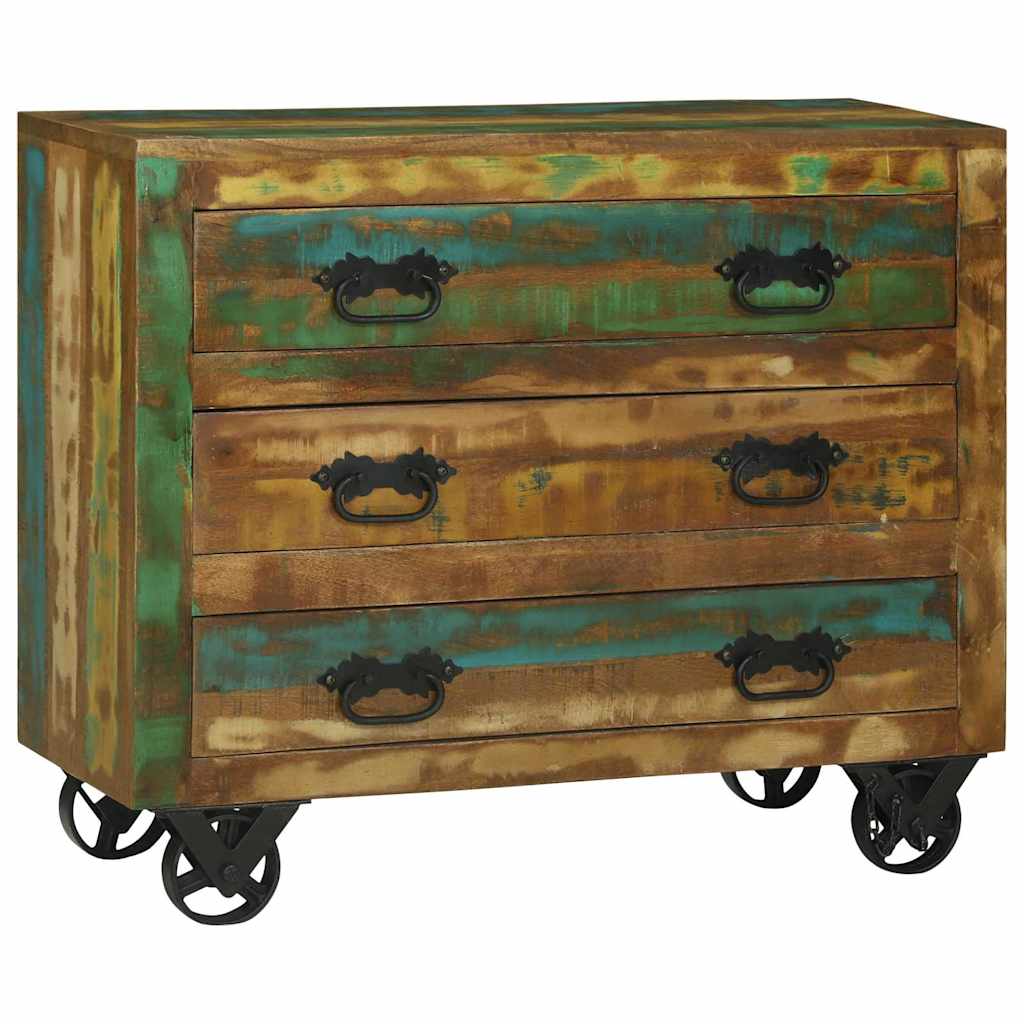 Dressoir met lade Bruin 80 x 30 x 65 cm Massief Gerecycled Hout is nu te koop bij PeponiXL, paradijselijk wonen!