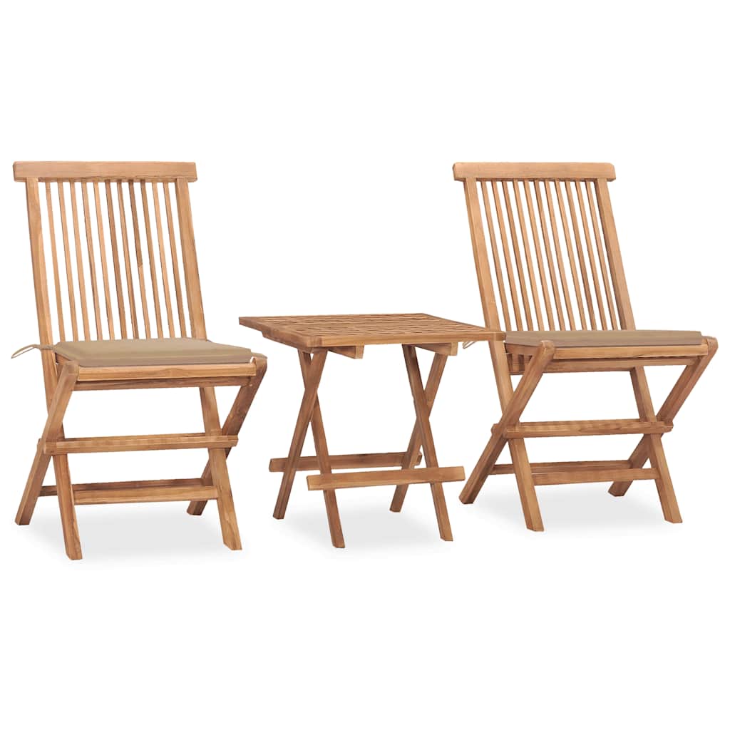 3-delige Tuinset inklapbaar met kussen massief teakhout is nu te koop bij PeponiXL, paradijselijk wonen!