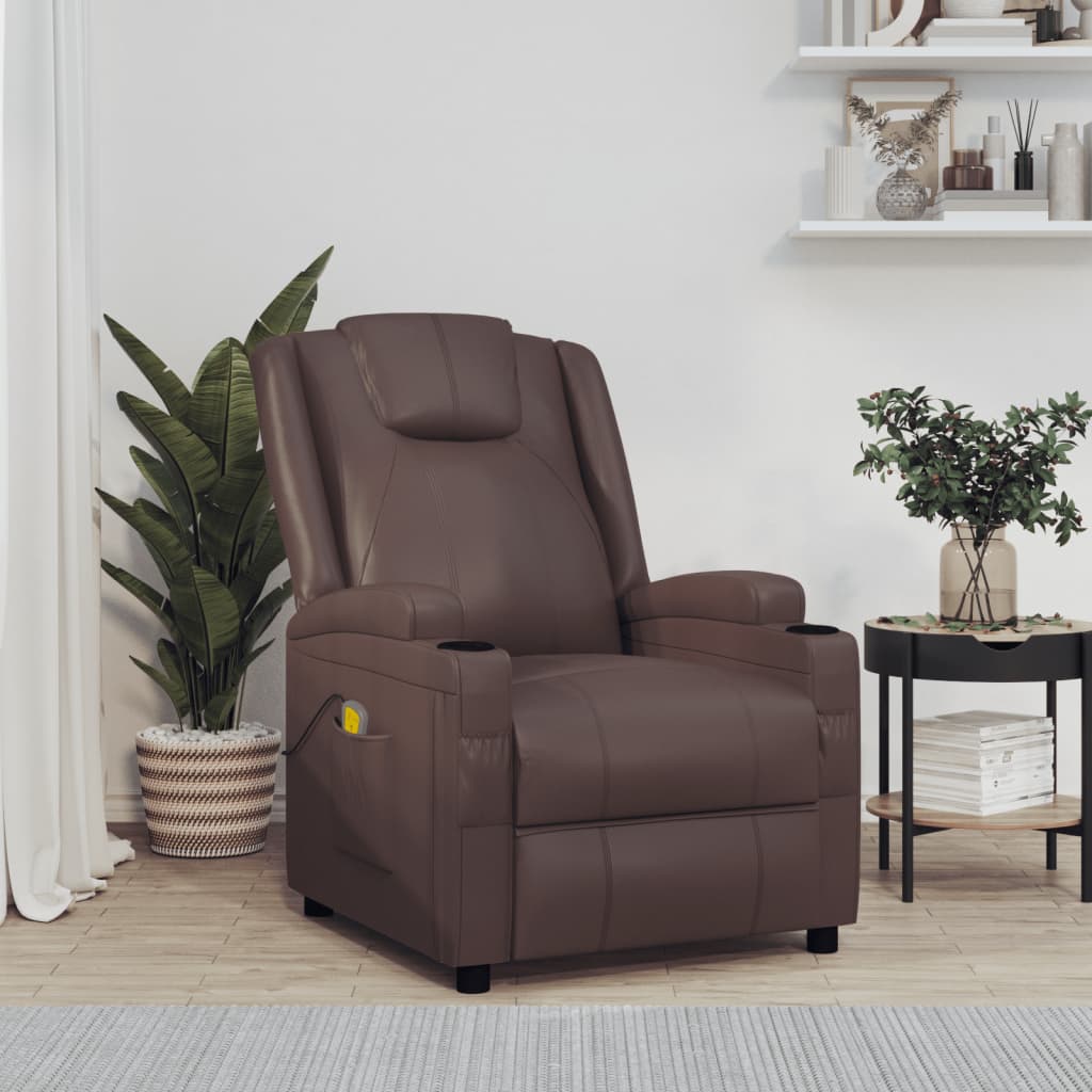 Massagestoel kunstleer bruin is nu te koop bij PeponiXL, paradijselijk wonen!