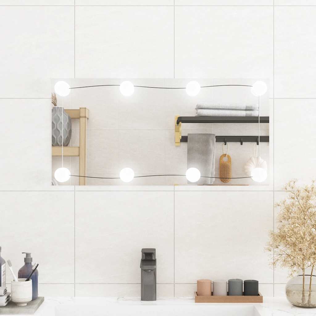 Wandspiegel met LED's rechthoekig 30x60 cm glas is nu te koop bij PeponiXL, paradijselijk wonen!