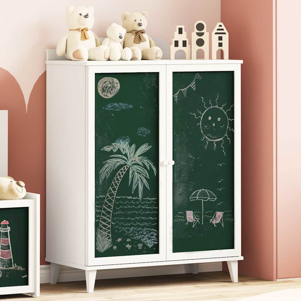 Kast met twee deuren en een krijtbordfront ROROS Wit is nu te koop bij PeponiXL, paradijselijk wonen!