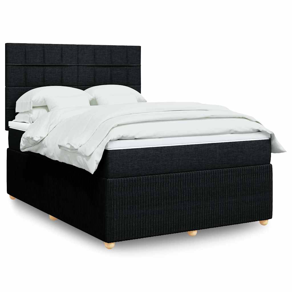 Boxspring met matras stof zwart 140x200 cm is nu te koop bij PeponiXL, paradijselijk wonen!