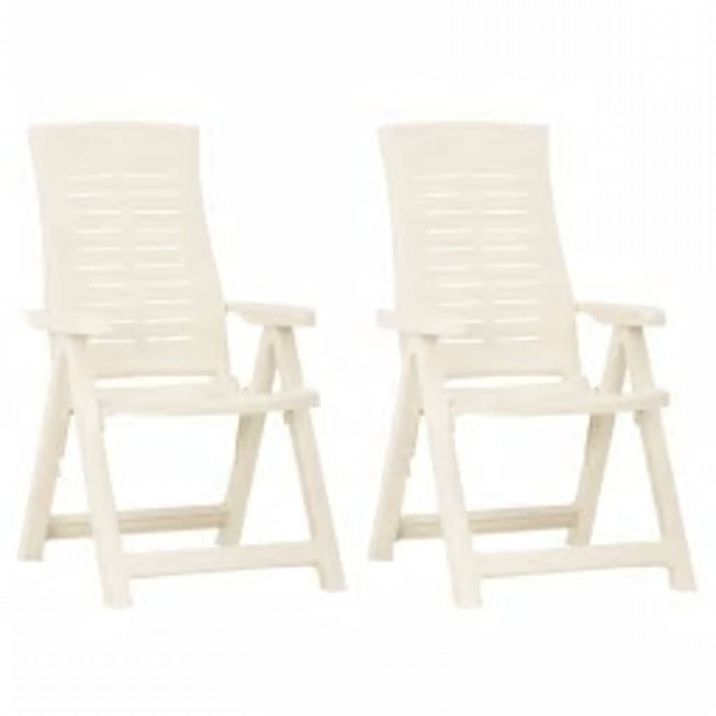 Tuinstoelen 2 st verstelbaar kunststof wit is nu te koop bij PeponiXL, paradijselijk wonen!