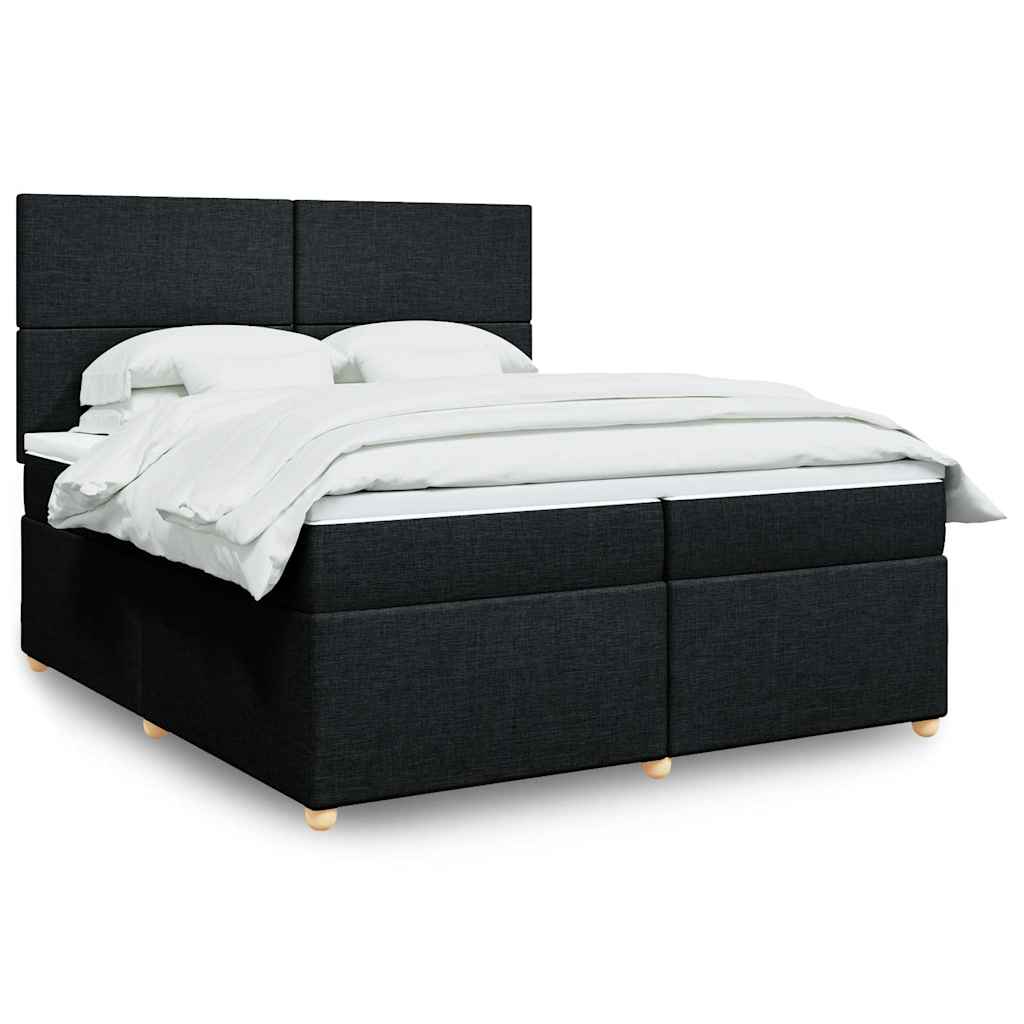 Boxspring met matras stof zwart 200x200 cm is nu te koop bij PeponiXL, paradijselijk wonen!
