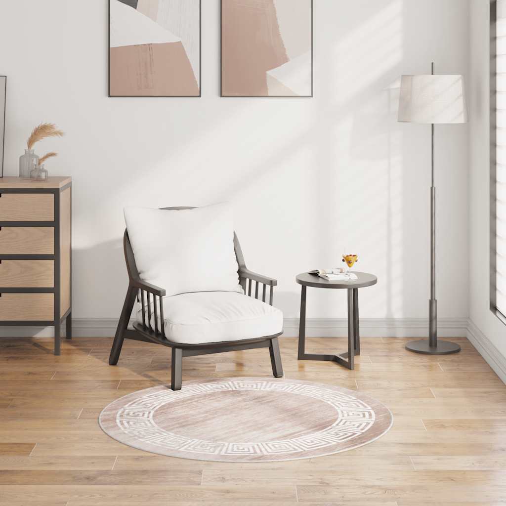 Vloerkleed wasbaar 120 cm beige is nu te koop bij PeponiXL, paradijselijk wonen!