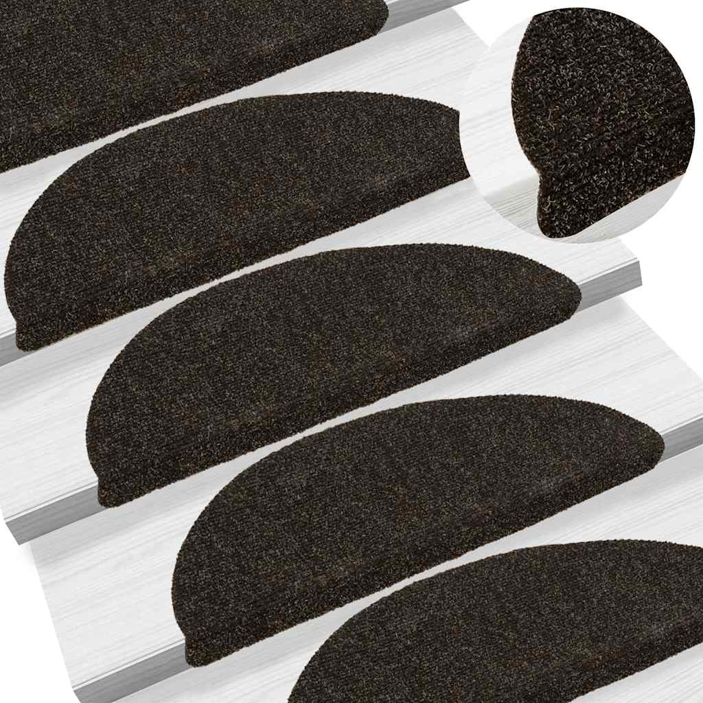 Trapmatten Zelfklevend 20 stuks 56x17x3 cm Donkerbruin Halfrond is nu te koop bij PeponiXL, paradijselijk wonen!