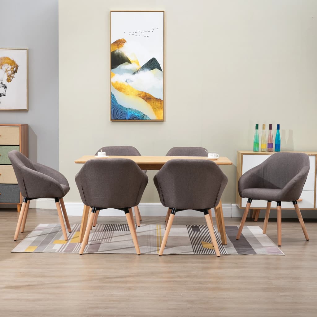Eetkamerstoelen 6 st stof taupe is nu te koop bij PeponiXL, paradijselijk wonen!