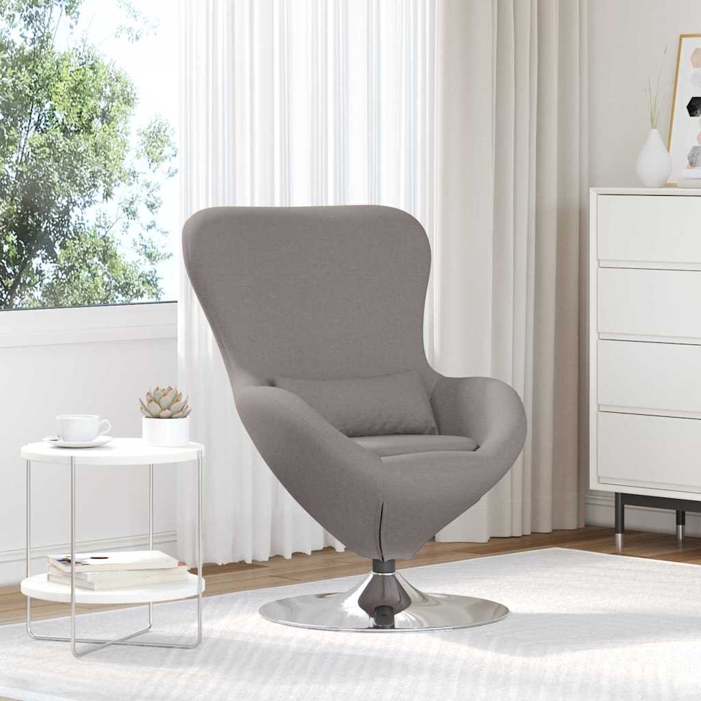 Eivormige stoel Taupe 63 x 73 x 90 cm Stof is nu te koop bij PeponiXL, paradijselijk wonen!