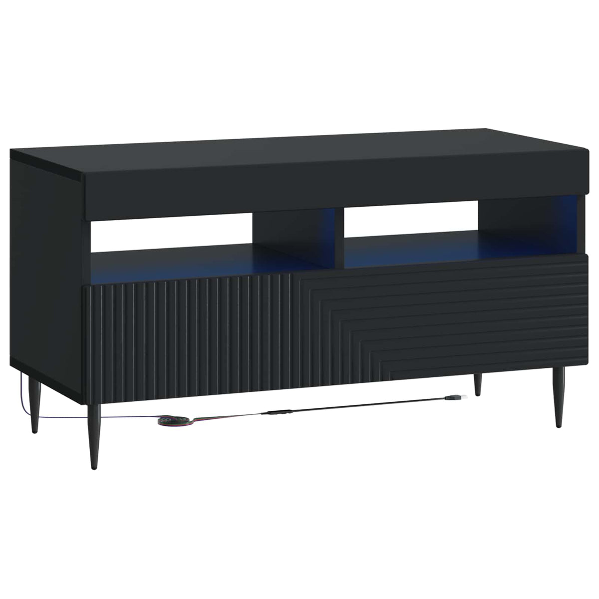 LED tv-meubel Zwart Bewerkt hout is nu te koop bij PeponiXL, paradijselijk wonen!