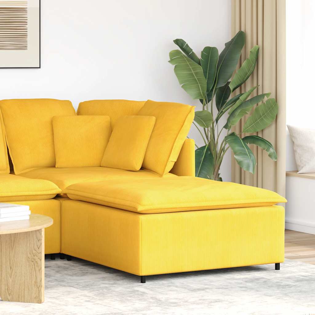 Modulaire bank voetenbank module lichtgeel 100x100x48 cm is nu te koop bij PeponiXL, paradijselijk wonen!
