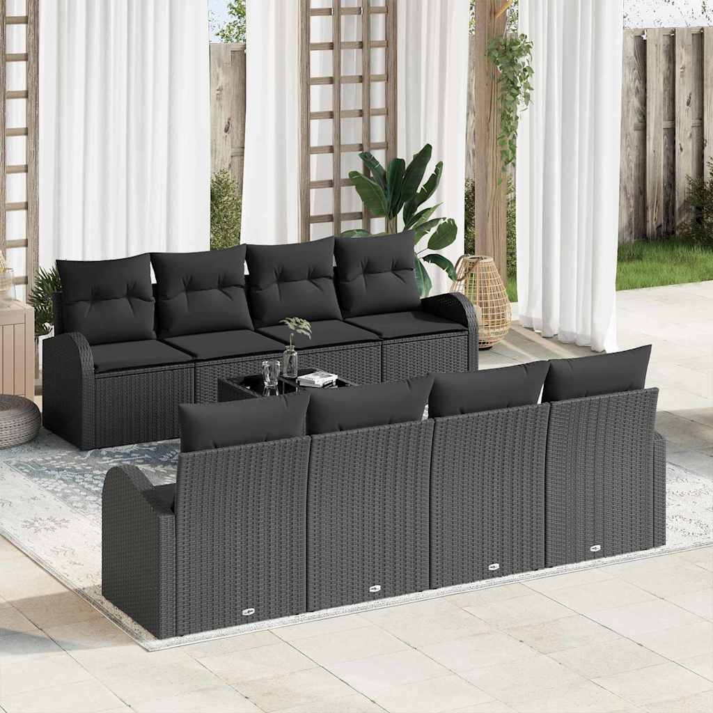 Tuin Sofa Set Zwart 55 x 55 x 37 cm poly rattan is nu te koop bij PeponiXL, paradijselijk wonen!