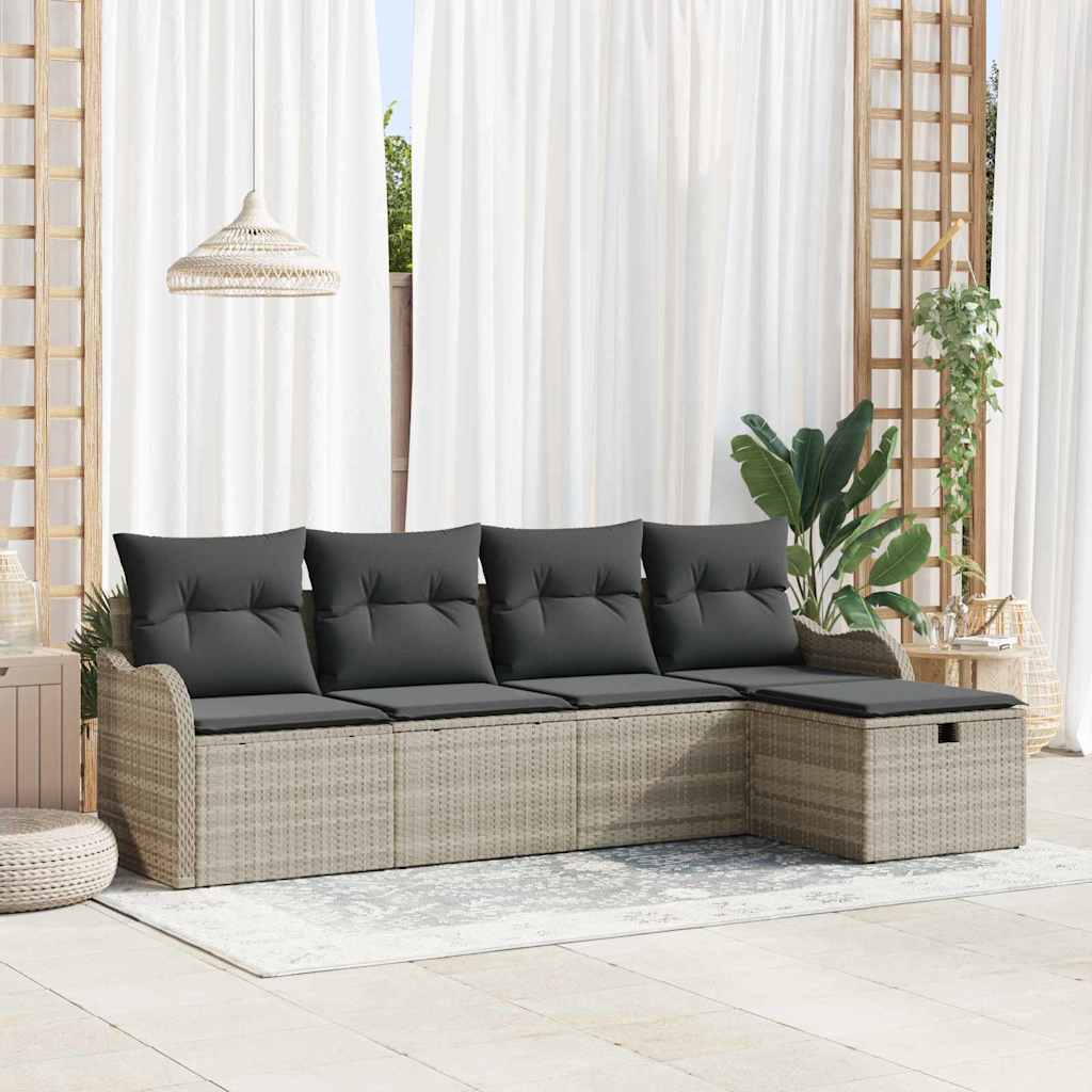 Tuin Sofa Set 5 st Poly riet is nu te koop bij PeponiXL, paradijselijk wonen!