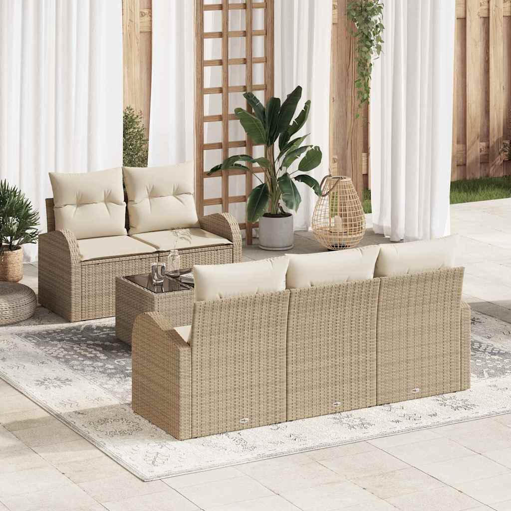 Tuin Sofa Set Beige 55 x 55 x 37 cm poly rattan is nu te koop bij PeponiXL, paradijselijk wonen!