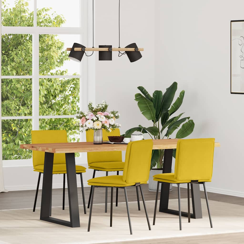 Eetkamerstoelen 4 st fluweel geel is nu te koop bij PeponiXL, paradijselijk wonen!