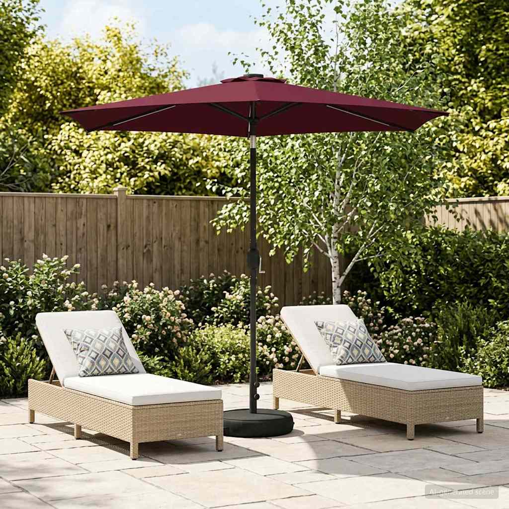Tuinparasol met LED-lampen en voet 270 x 270 cm Polyester is nu te koop bij PeponiXL, paradijselijk wonen!