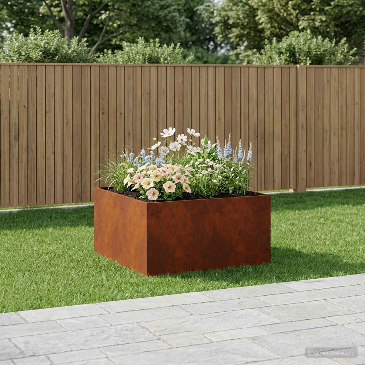 Plantenbak Roestkleurig 60 x 60 x 40 cm weervast staal is nu te koop bij PeponiXL, paradijselijk wonen!